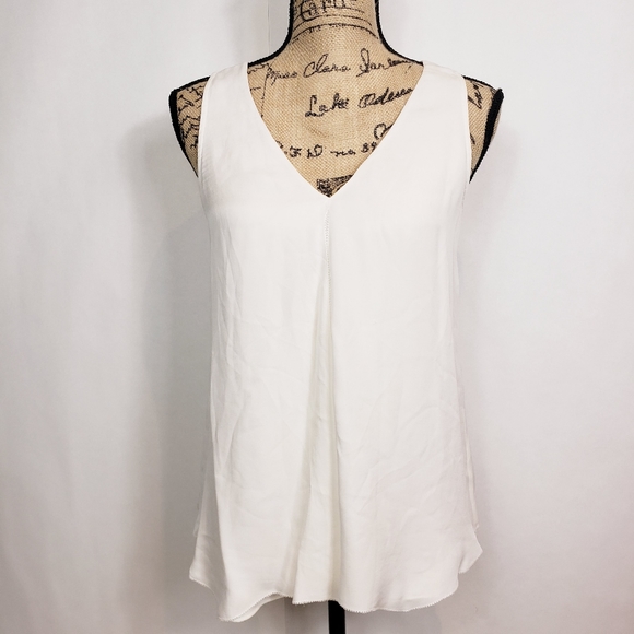 Joie Tops - Joie white silk tank split front